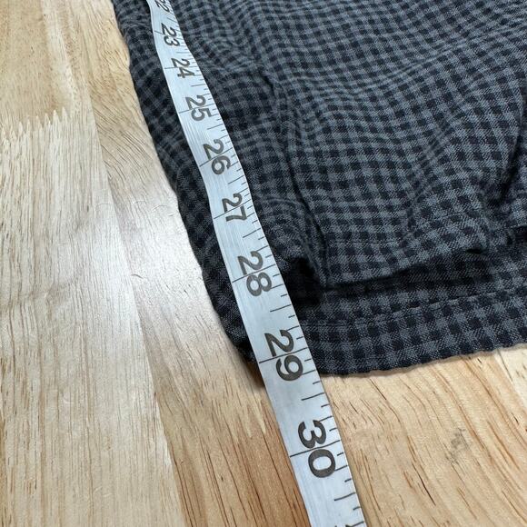 Eileen Fisher NWT Tapered Organic Linen Ankle Pants Black Gray Gingham Size XXS - Picture 11 of 12